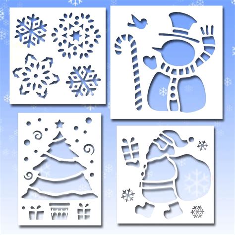 Printable Window Snow Spray Stencils